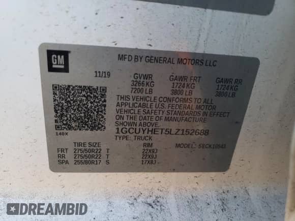 2020 Chevrolet Silverado 1500 High Country с VIN 1GCUYHET5LZ152688, выставлен на аукционе Copart как лот 82364784 с пробегом 131 276 миль миль и Чистый • Clean title. История ставок и продаж доступна на DreamBid. Изображение 12.