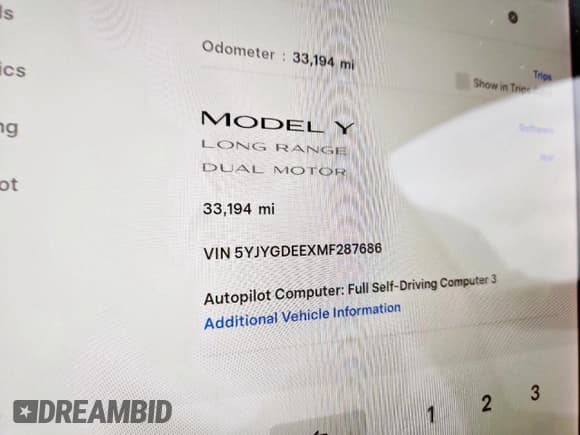 ✅ 2021 Tesla Model Y Long Range • VIN: 5YJYGDEEXMF287686 • Lot: 93863335. Wystawiony na Copart z przebiegiem 33 194 mil. Bezpłatny archiwum sprzedaży aukcyjnych z USA i szczegółowy raport historii pojazdu na DreamBid. Zdjęcie 9.