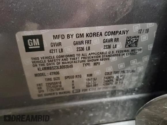 ✅ 2020 Buick Encore GX Preferred • VIN: KL4MMBS23LB093549 • Lot: 80292875. Wystawiony na Copart z przebiegiem 90 692 mil. Bezpłatny archiwum sprzedaży aukcyjnych z USA i szczegółowy raport historii pojazdu na DreamBid. Zdjęcie 13.