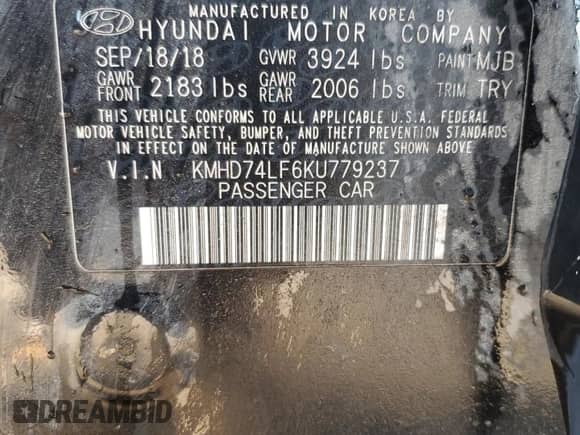 2019 Hyundai Elantra SE с VIN KMHD74LF6KU779237, выставлен на аукционе Copart как лот 81107295 с пробегом 194 527 миль миль и Списание • Salvage title. История ставок и продаж доступна на DreamBid. Изображение 12.