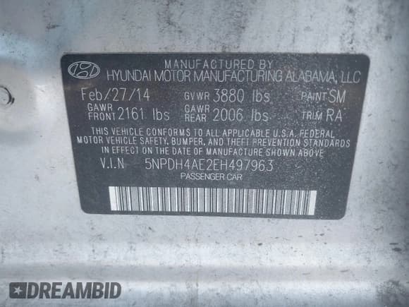 ✅ 2014 Hyundai Elantra SE • VIN: 5NPDH4AE2EH497963 • Лот: 43547309. Опубликован ранее на IAAI с пробегом 159 411 миль. Бесплатный доступ к архиву аукционных продаж из США и подробный отчёт об истории автомобиля на DreamBid. Изображение 9.