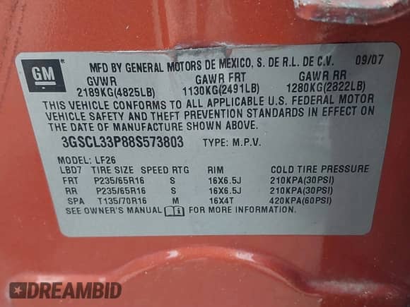 ✅ 2008 Saturn VUE XE • VIN: 3GSCL33P88S573803 • Lot: 41541227. Wystawiony na IAAI z przebiegiem 146 736 mil. Bezpłatny archiwum sprzedaży aukcyjnych z USA i szczegółowy raport historii pojazdu na DreamBid. Zdjęcie 9.
