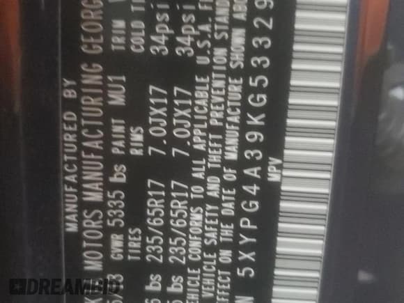 ✅ 2019 Kia Sorento LX • VIN: 5XYPG4A39KG533293 • Lot: 92478465. Listed on Copart with 143,246 mi. Free auction sales archive from the USA and detailed vehicle history report at DreamBid. Image 13.