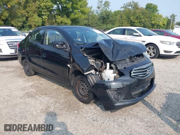 ✅ 2017 Mitsubishi Mirage ES • VIN: ML32F3FJ8HHF12777 • Lot: 43158743. Listed on IAAI with 114,709 mi. Free auction sales archive from the USA and detailed vehicle history report at DreamBid. Image 1.