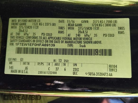 ✅ 2017 Ford F-150 XL • VIN: 1FTEW1EF0HFA69139 • Lot: 43505777. Wystawiony na IAAI z przebiegiem 135 596 mil. Bezpłatny archiwum sprzedaży aukcyjnych z USA i szczegółowy raport historii pojazdu na DreamBid. Zdjęcie 9.