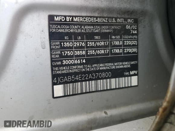 ✅ 2002 Mercedes-Benz M 320/430/500 • VIN: 4JGAB54E22A370800 • Lot: 70165414. Wystawiony na Copart z przebiegiem 267 844 mil. Bezpłatny archiwum sprzedaży aukcyjnych z USA i szczegółowy raport historii pojazdu na DreamBid. Zdjęcie 13.