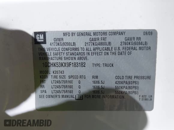 ✅ 2009 Chevrolet Silverado 2500HD LT • VIN: 1GCHK53KX9F183182 • Лот: 43470161. Опубликован ранее на IAAI с пробегом 117 211 миль. Бесплатный доступ к архиву аукционных продаж из США и подробный отчёт об истории автомобиля на DreamBid. Изображение 9.