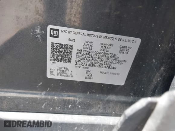 ✅ 2021 GMC Terrain SLE • VIN: 3GKALMEV7ML376148 • Lot: 42156946. Wystawiony na IAAI z przebiegiem 62 106 mil. Bezpłatny archiwum sprzedaży aukcyjnych z USA i szczegółowy raport historii pojazdu na DreamBid. Zdjęcie 9.