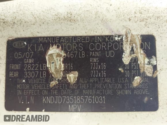 ✅ 2008 Kia Sorento LX • VIN: KNDJD735185761031 • Lot: 43781669. Wystawiony na IAAI z przebiegiem 240 488 mil. Bezpłatny archiwum sprzedaży aukcyjnych z USA i szczegółowy raport historii pojazdu na DreamBid. Zdjęcie 9.