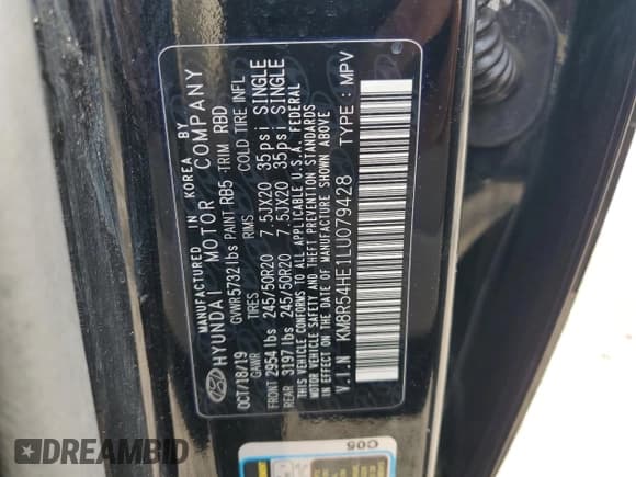 ✅ 2020 Hyundai Palisade Limited • VIN: KM8R54HE1LU079428 • Лот: 81236504. Опубликован ранее на Copart с пробегом 55 496 миль. Бесплатный доступ к архиву аукционных продаж из США и подробный отчёт об истории автомобиля на DreamBid. Изображение 13.