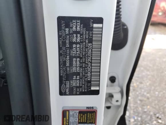 2022 Hyundai Ioniq 5 SE с VIN KM8KMDAF3NU094328, выставлен на аукционе Copart как лот 74259733 с пробегом 19 981 миль миль и . История ставок и продаж доступна на DreamBid. Изображение 12.