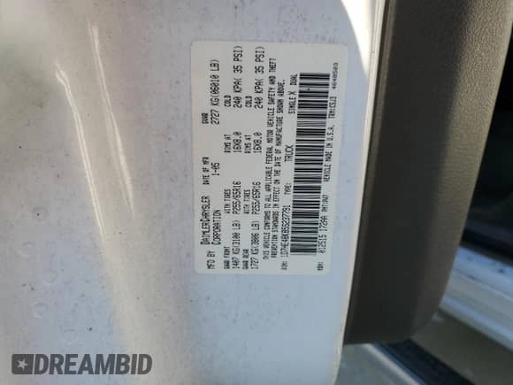 2005 Dodge Dakota SLT with VIN 1D7HE48K85S237791, listed as a Copart auction lot 73787444 with 154,958 mi miles and Salvage title. Bid and sale history available at DreamBid. Image 14.