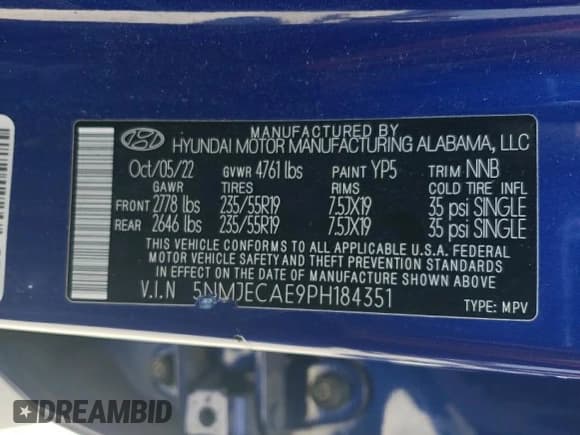 ✅ 2023 Hyundai Tucson Limited • VIN: 5NMJECAE9PH184351 • Lot: 64884794. Wystawiony na Copart z przebiegiem 33 107 mil. Bezpłatny archiwum sprzedaży aukcyjnych z USA i szczegółowy raport historii pojazdu na DreamBid. Zdjęcie 14.