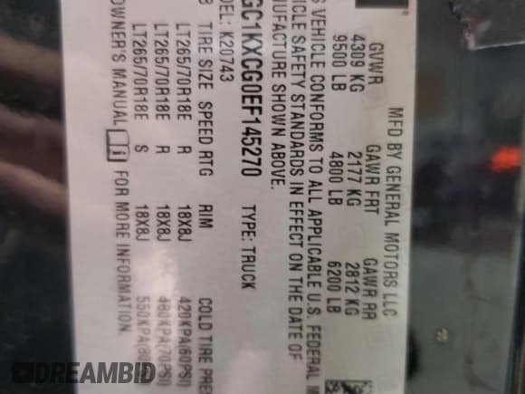 ✅ 2014 Chevrolet Silverado 2500HD LT • VIN: 1GC1KXCG0EF145270 • Лот: 51849045. Опубликован ранее на Copart с пробегом 237 734 миль. Бесплатный доступ к архиву аукционных продаж из США и подробный отчёт об истории автомобиля на DreamBid. Изображение 15.