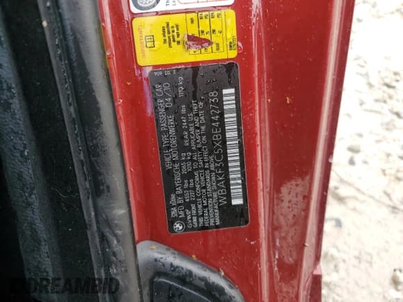 ✅ 2011 BMW 3 Series 328i xDrive • VIN: WBAKF3C5XBE442738 • Lot: 59045525. Listed on Copart with Not provided. Free auction sales archive from the USA and detailed vehicle history report at DreamBid. Image 12.