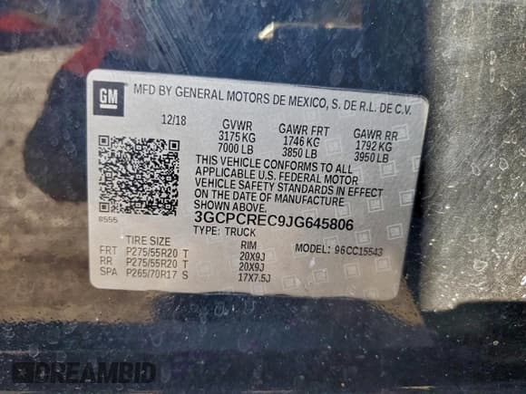 ✅ 2018 Chevrolet Silverado 1500 LT • VIN: 3GCPCREC9JG645806 • Lot: 94570555. Wystawiony na Copart z przebiegiem 214 690 mil. Bezpłatny archiwum sprzedaży aukcyjnych z USA i szczegółowy raport historii pojazdu na DreamBid. Zdjęcie 12.