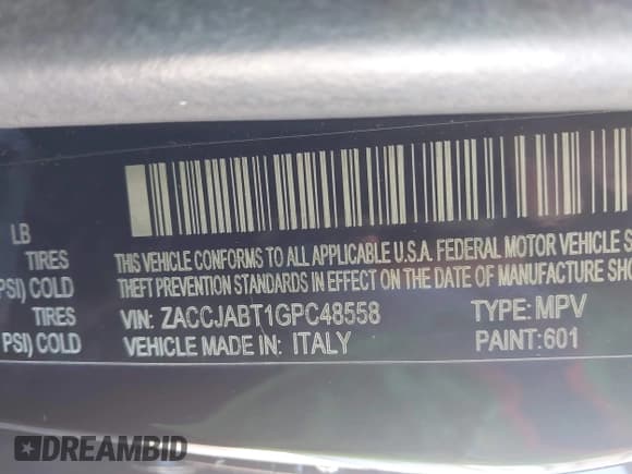 ✅ 2016 Jeep Renegade Latitude • VIN: ZACCJABT1GPC48558 • Лот: 43670323. Опубликован ранее на IAAI с пробегом 97 705 миль. Бесплатный доступ к архиву аукционных продаж из США и подробный отчёт об истории автомобиля на DreamBid. Изображение 9.
