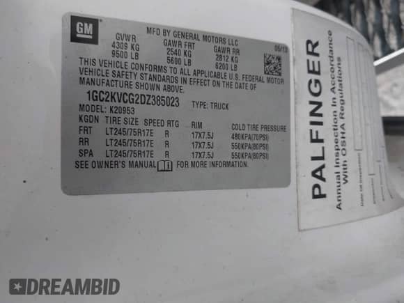 ✅ 2013 Chevrolet Silverado 2500HD Work Truck • VIN: 1GC2KVCG2DZ385023 • Lot: 42302809. Wystawiony na IAAI z przebiegiem 311 928 mil. Bezpłatny archiwum sprzedaży aukcyjnych z USA i szczegółowy raport historii pojazdu na DreamBid. Zdjęcie 9.