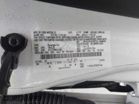 ✅ 2013 Ford Focus SE • VIN: 1FADP3F27DL199680 • Лот: 43804567. Опубликован ранее на IAAI с пробегом 144 014 миль. Бесплатный доступ к архиву аукционных продаж из США и подробный отчёт об истории автомобиля на DreamBid. Изображение 9.