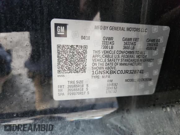 ✅ 2018 Chevrolet Tahoe LT • VIN: 1GNSKBKC0JR328741 • Lot: 91129375. Wystawiony na Copart z przebiegiem 101 827 mil. Bezpłatny archiwum sprzedaży aukcyjnych z USA i szczegółowy raport historii pojazdu na DreamBid. Zdjęcie 13.