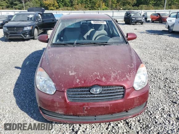 2008 Hyundai Accent GLS with VIN KMHCN46C58U267688, listed as a Copart auction lot 76886244 with 67,348 mi miles and Salvage title. Bid and sale history available at DreamBid. Image 5.