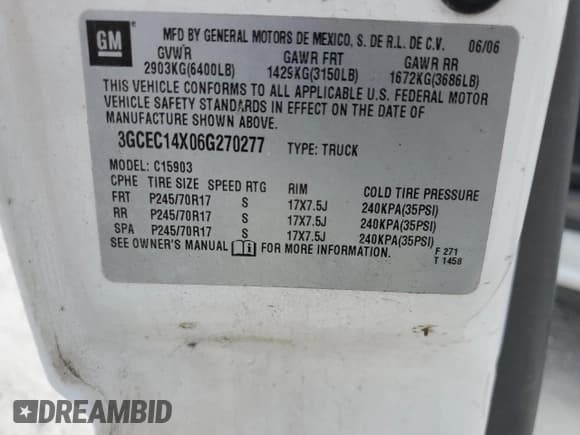 ✅ 2006 Chevrolet Silverado 1500 Work Truck • VIN: 3GCEC14X06G270277 • Лот: 52381474. Опубликован ранее на Copart с пробегом Не указан. Бесплатный доступ к архиву аукционных продаж из США и подробный отчёт об истории автомобиля на DreamBid. Изображение 12.