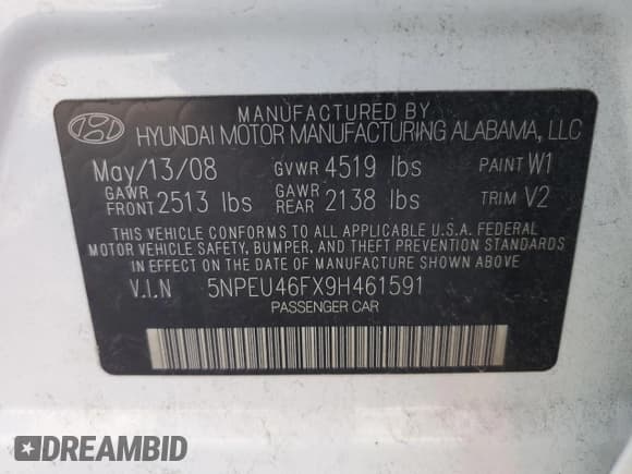 ✅ 2009 Hyundai Sonata Limited • VIN: 5NPEU46FX9H461591 • Лот: 74130694. Опубликован ранее на Copart с пробегом 87 796 миль. Бесплатный доступ к архиву аукционных продаж из США и подробный отчёт об истории автомобиля на DreamBid. Изображение 15.