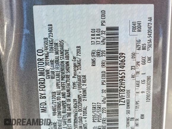 ✅ 2006 Ford Mustang GT Deluxe • VIN: 1ZVFT82H965140639 • Lot: 57632555. Listed on Copart with 220,277 mi. Free auction sales archive from the USA and detailed vehicle history report at DreamBid. Image 12.