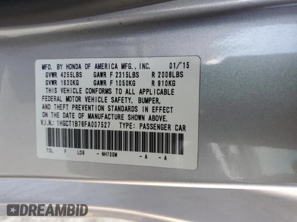 ✅ 2015 Honda Accord EX • VIN: 1HGCT1B76FA007527 • Лот: 81796375. Опубликован ранее на Copart с пробегом 113 961 миль. Бесплатный доступ к архиву аукционных продаж из США и подробный отчёт об истории автомобиля на DreamBid. Изображение 12.