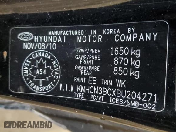 ✅ 2011 Hyundai Accent L • VIN: KMHCN3BCXBU204271 • Лот: 50197485. Опубликован ранее на Copart с пробегом 295 658 миль. Бесплатный доступ к архиву аукционных продаж из США и подробный отчёт об истории автомобиля на DreamBid. Изображение 12.