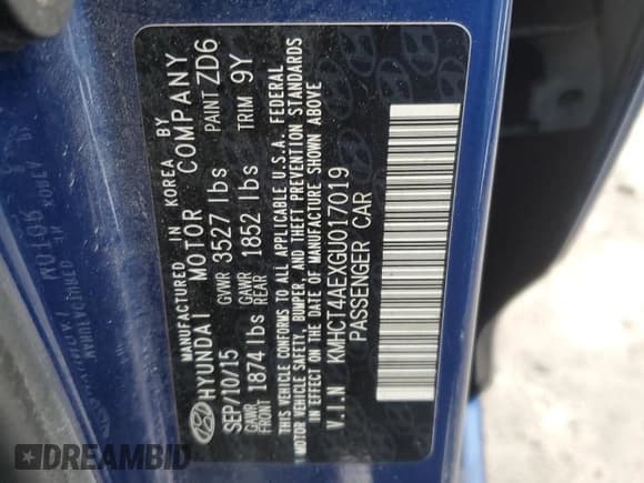 ✅ 2016 Hyundai Accent SE • VIN: KMHCT4AEXGU017019 • Лот: 78853483. Опубликован ранее на Copart с пробегом 242 939 миль. Бесплатный доступ к архиву аукционных продаж из США и подробный отчёт об истории автомобиля на DreamBid. Изображение 12.