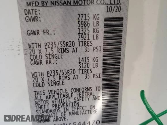 ✅ 2020 Infiniti QX60 Signature Edition • VIN: 5N1DL0MM9LC544470 • Lot: 52765325. Listed on Copart with 52,222 mi. Free auction sales archive from the USA and detailed vehicle history report at DreamBid. Image 15.