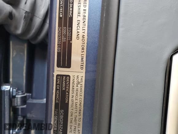 ✅ 2012 Bentley Continental GT • VIN: SCBGR3ZA8CC074600 • Lot: 77485624. Listed on Copart with 16,065 mi. Free auction sales archive from the USA and detailed vehicle history report at DreamBid. Image 12.