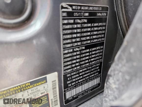 ✅ 2018 Jaguar F-Pace 25t Premium • VIN: SADCJ2FX0JA255239 • Lot: 93260835. Listed on Copart with 106,358 mi. Free auction sales archive from the USA and detailed vehicle history report at DreamBid. Image 12.