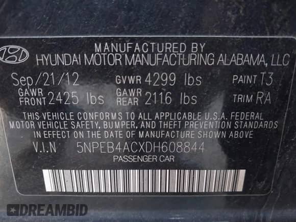 2013 Hyundai Sonata GLS с VIN 5NPEB4ACXDH608844, выставлен на аукционе IAAI как лот 43571970 с пробегом 143 860 миль миль и . История ставок и продаж доступна на DreamBid. Изображение 9.