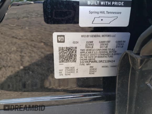 ✅ 2024 Cadillac LYRIQ Sport • VIN: 1GYKPWRL5RZ118424 • Lot: 58733414. Wystawiony na Copart z przebiegiem 8 299 mil. Bezpłatny archiwum sprzedaży aukcyjnych z USA i szczegółowy raport historii pojazdu na DreamBid. Zdjęcie 15.