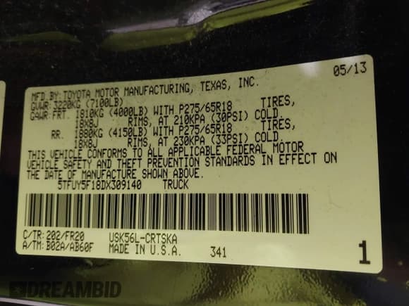 ✅ 2013 Toyota Tundra • VIN: 5TFUY5F18DX309140 • Lot: 41762890. Wystawiony na IAAI z przebiegiem 97 735 mil. Bezpłatny archiwum sprzedaży aukcyjnych z USA i szczegółowy raport historii pojazdu na DreamBid. Zdjęcie 9.