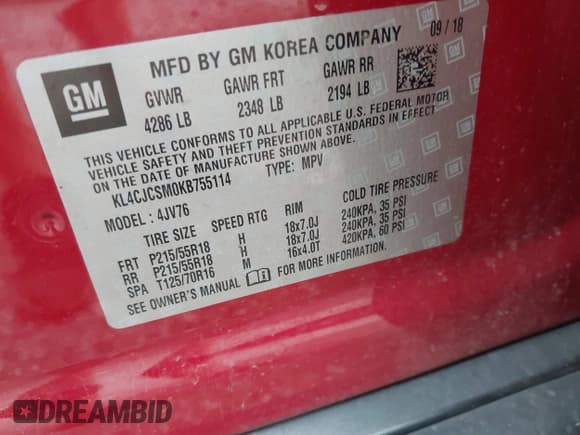 ✅ 2019 Buick Encore Essence • VIN: KL4CJCSM0KB755114 • Лот: 42865641. Опубликован ранее на IAAI с пробегом 63 932 миль. Бесплатный доступ к архиву аукционных продаж из США и подробный отчёт об истории автомобиля на DreamBid. Изображение 9.