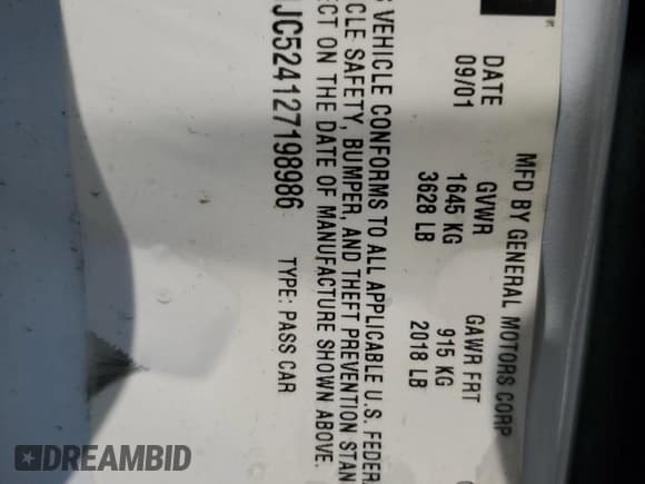 ✅ 2002 Chevrolet Cavalier • VIN: 1G1JC524127198986 • Lot: 70641625. Listed on Copart with 214,964 mi. Free auction sales archive from the USA and detailed vehicle history report at DreamBid. Image 12.