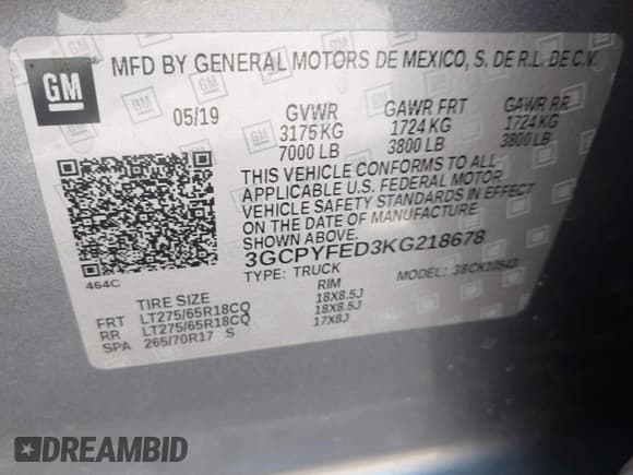 ✅ 2019 Chevrolet Silverado 1500 LT Trail Boss • VIN: 3GCPYFED3KG218678 • Лот: 42990204. Опубликован ранее на IAAI с пробегом 104 834 миль. Бесплатный доступ к архиву аукционных продаж из США и подробный отчёт об истории автомобиля на DreamBid. Изображение 9.