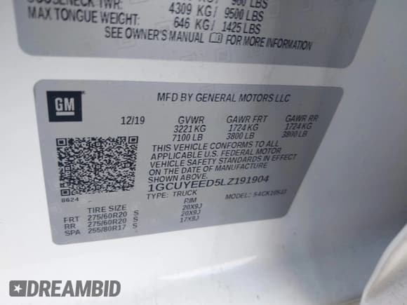 ✅ 2020 Chevrolet Silverado 1500 RST • VIN: 1GCUYEED5LZ191904 • Lot: 42800163. Wystawiony na IAAI z przebiegiem Nie podano. Bezpłatny archiwum sprzedaży aukcyjnych z USA i szczegółowy raport historii pojazdu na DreamBid. Zdjęcie 9.