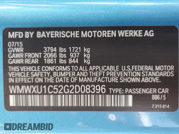 ✅ 2016 MINI Hardtop 4 Door • VIN: WMWXU1C52G2D08396 • Lot: 61060415. Listed on Copart with 138,903 mi. Free auction sales archive from the USA and detailed vehicle history report at DreamBid. Image 13.