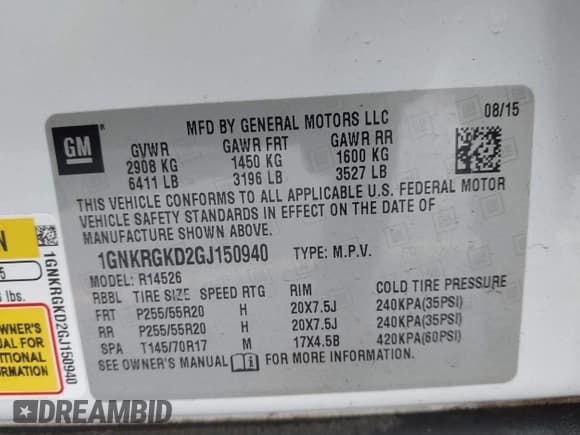 ✅ 2016 Chevrolet Traverse LT • VIN: 1GNKRGKD2GJ150940 • Lot: 43579665. Listed on IAAI with 88,893 mi. Free auction sales archive from the USA and detailed vehicle history report at DreamBid. Image 9.