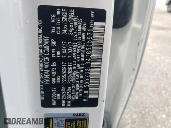 ✅ 2018 Hyundai Santa Fe 2.4L • VIN: 5XYZU3LB4JG515976 • Лот: 64852354. Опубликован ранее на Copart с пробегом 145 375 миль. Бесплатный доступ к архиву аукционных продаж из США и подробный отчёт об истории автомобиля на DreamBid. Изображение 13.