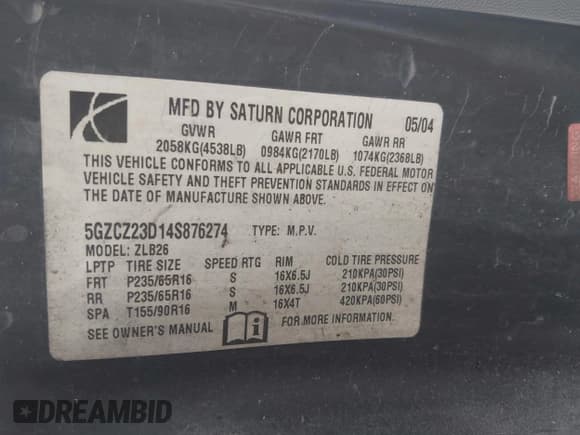 ✅ 2004 Saturn VUE • VIN: 5GZCZ23D14S876274 • Lot: 42084891. Wystawiony na IAAI z przebiegiem Nie podano. Bezpłatny archiwum sprzedaży aukcyjnych z USA i szczegółowy raport historii pojazdu na DreamBid. Zdjęcie 9.