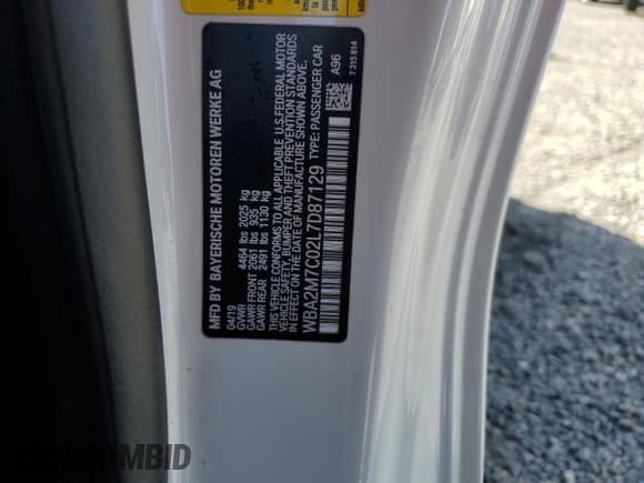 ✅ 2020 BMW 2 Series 230i • VIN: WBA2M7C02L7D87129 • Лот: 73876264. Опубликован ранее на Copart с пробегом Не указан. Бесплатный доступ к архиву аукционных продаж из США и подробный отчёт об истории автомобиля на DreamBid. Изображение 13.