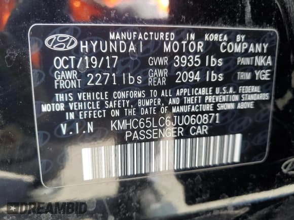 ✅ 2018 Hyundai Ioniq Blue • VIN: KMHC65LC6JU060871 • Lot: 45562585. Wystawiony na Copart z przebiegiem 114 625 mil. Bezpłatny archiwum sprzedaży aukcyjnych z USA i szczegółowy raport historii pojazdu na DreamBid. Zdjęcie 13.