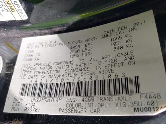 ✅ 2012 Mitsubishi Eclipse GS • VIN: 4A31K5DF7CE001063 • Lot: 42269014. Wystawiony na IAAI z przebiegiem 189 883 mil. Bezpłatny archiwum sprzedaży aukcyjnych z USA i szczegółowy raport historii pojazdu na DreamBid. Zdjęcie 9.