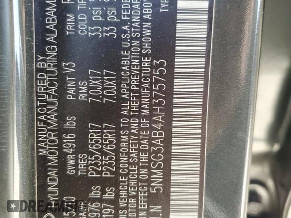 ✅ 2010 Hyundai Santa Fe GLS • VIN: 5NMSG3AB4AH375753 • Lot: 74629604. Listed on Copart with 138,946 mi. Free auction sales archive from the USA and detailed vehicle history report at DreamBid. Image 13.