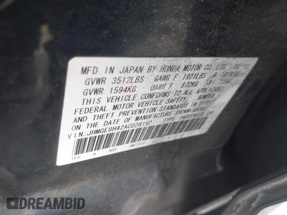 ✅ 2010 Honda Fit Sport • VIN: JHMGE8H42AC028192 • Lot: 43763578. Wystawiony na IAAI z przebiegiem 138 706 mil. Bezpłatny archiwum sprzedaży aukcyjnych z USA i szczegółowy raport historii pojazdu na DreamBid. Zdjęcie 9.